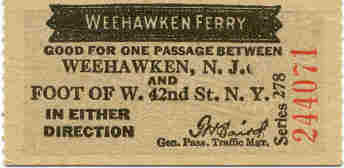 1921 Ferry ticket