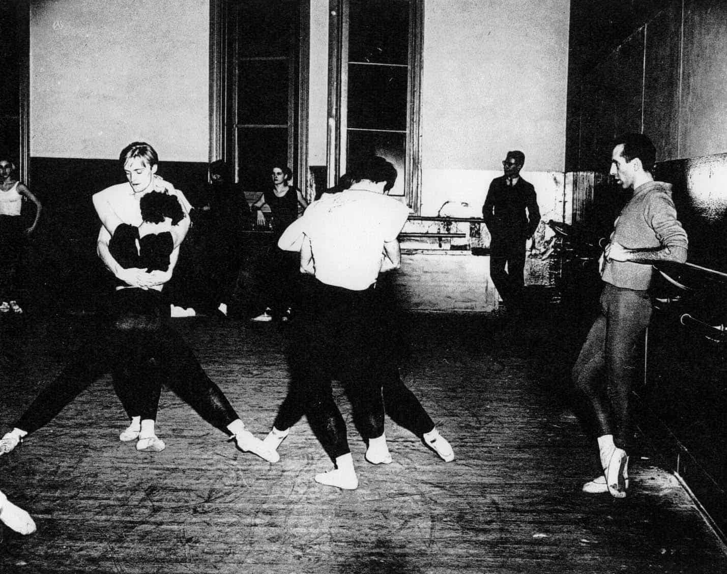 Age of Anxiety: Robert Barnett (on left) and Jerome Robbins rehearsing dancers, 1950. (Walter E. Owen)